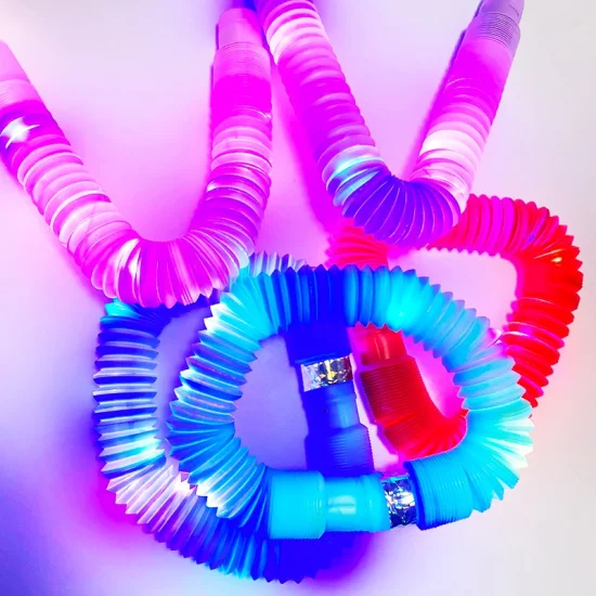 6 упаковок, светящаяся трубка Fidget Pops, светящаяся декомпрессионная светодиодная игрушка-трубка Pops для детей и взрослых